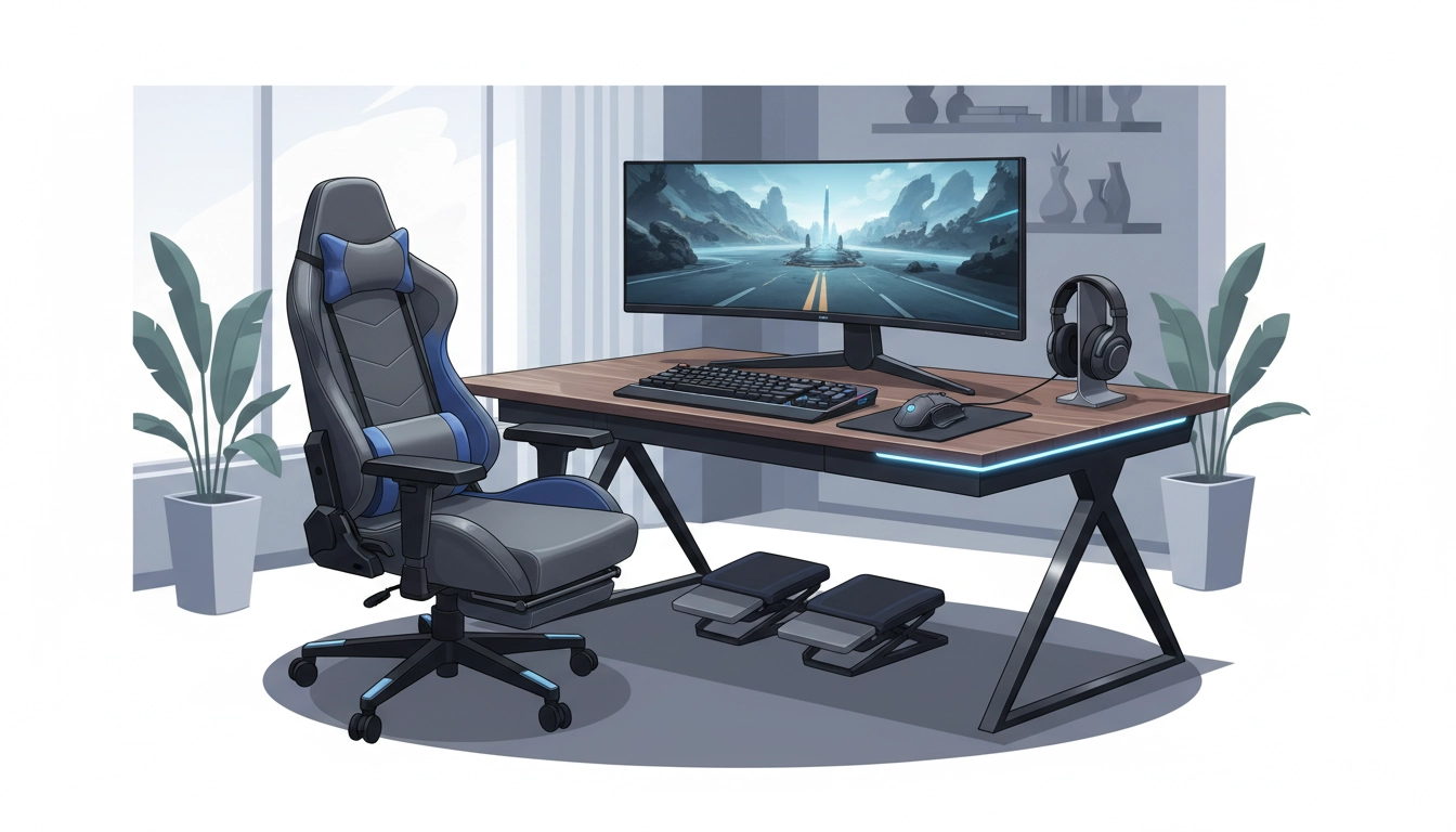 Un joueur professionnel utilisant une souris verticale et un clavier scindé pour une meilleure posture.