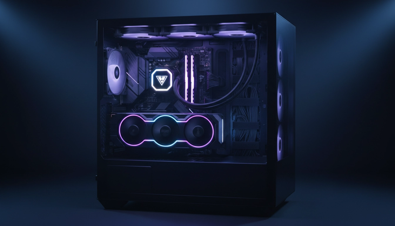 Gestion des câbles soignée à l'intérieur d'un boîtier de PC gaming assemblé