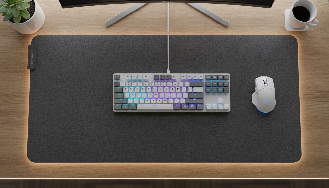 Découverte des avantages tapis souris xxl pour unifier esthétique setup gaming avec un clavier mécanique blanc