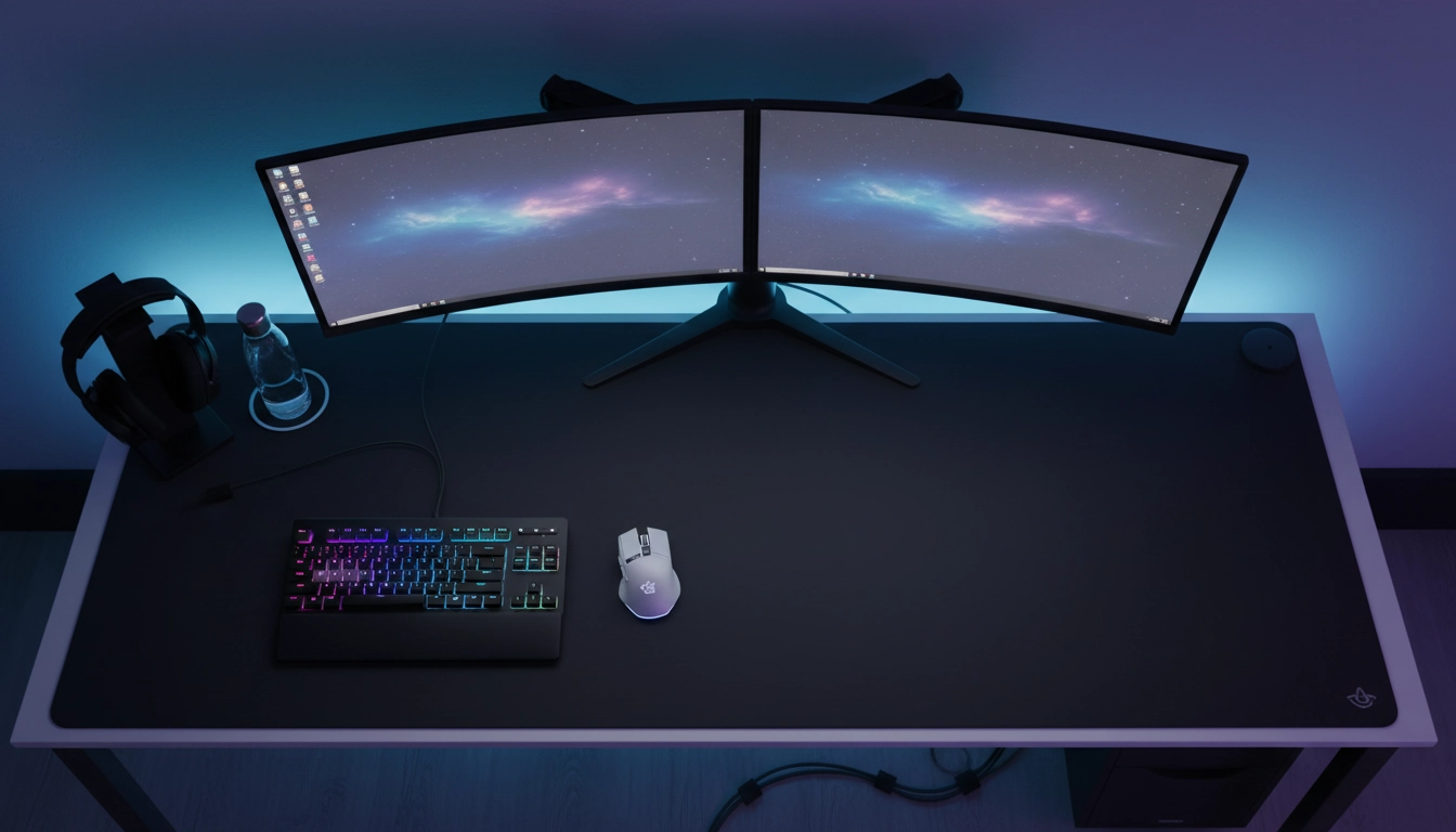 Les avantages tapis xxl pour la précision en jeu fps illustrés par un setup de joueur professionnel