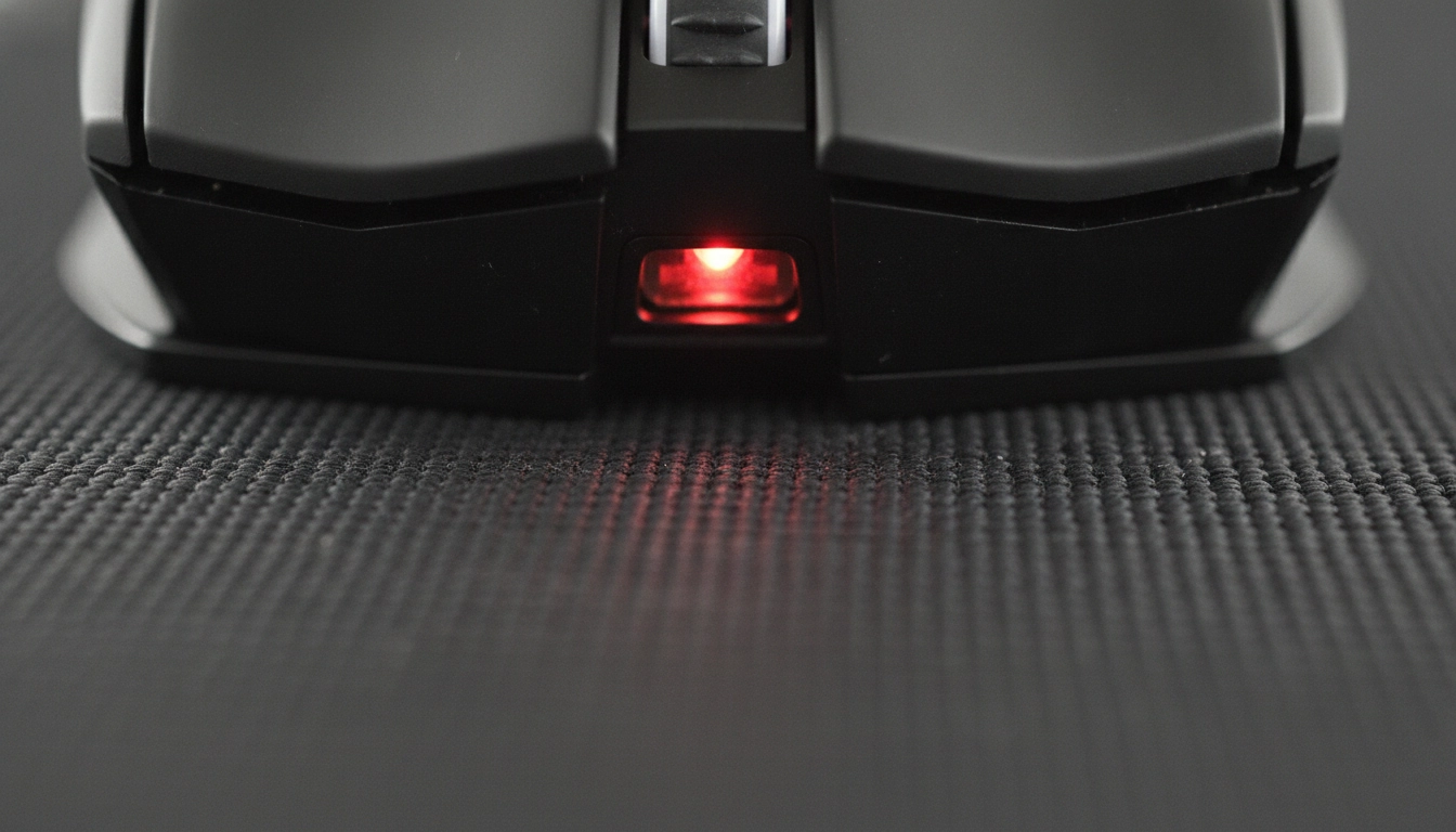 Gros plan sur la glisse fluide d'une souris gaming sur un tapis XXL de haute qualité.