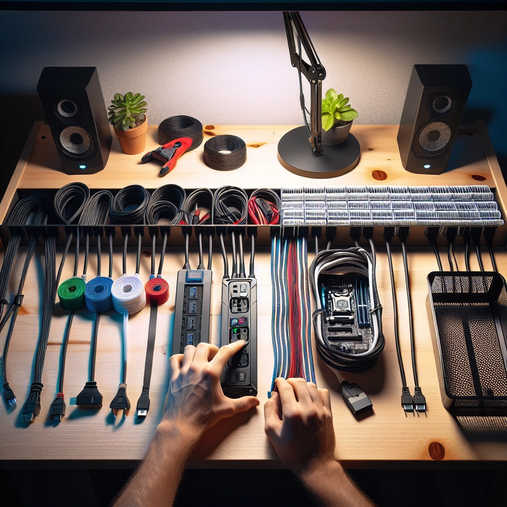 Gestion des câbles sous un bureau gaming pour un setup propre à petit budget