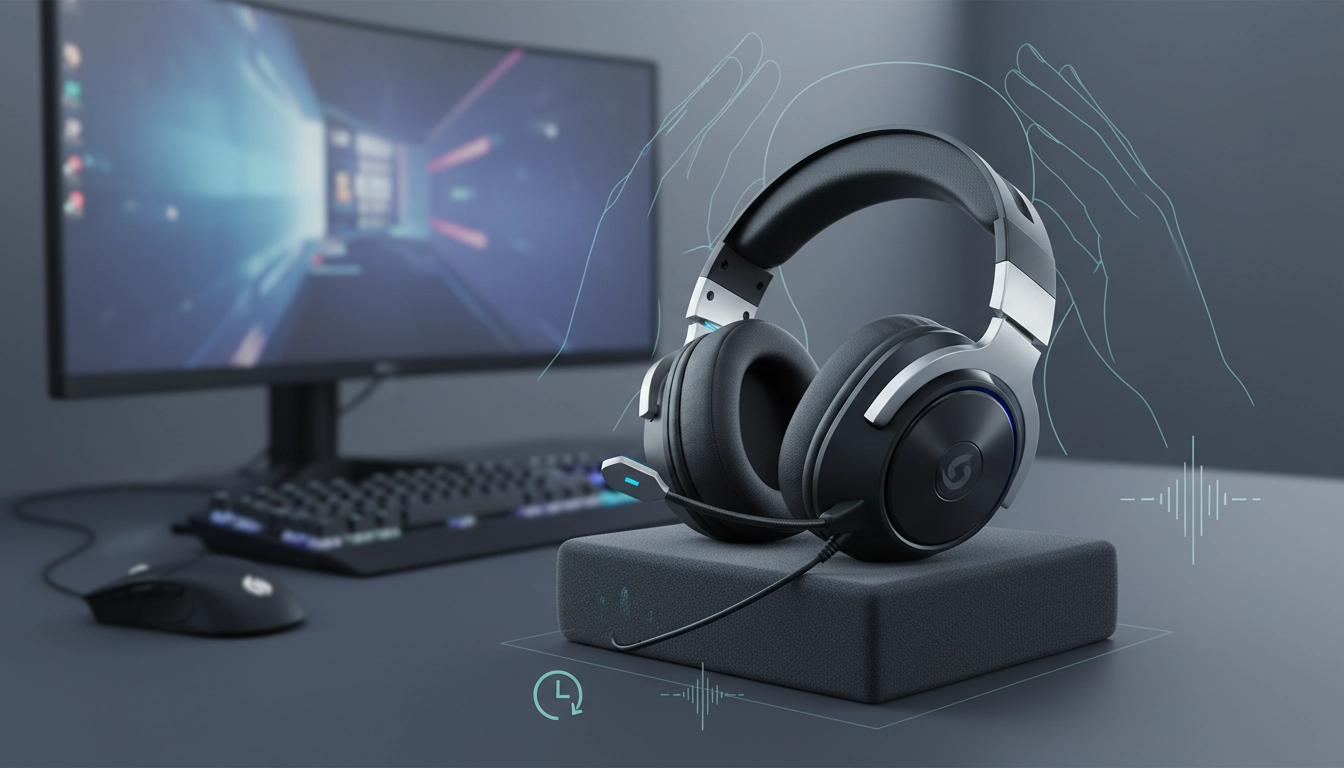 Gamer portant un casque audio gaming confortable lors d'une session de jeu prolongée