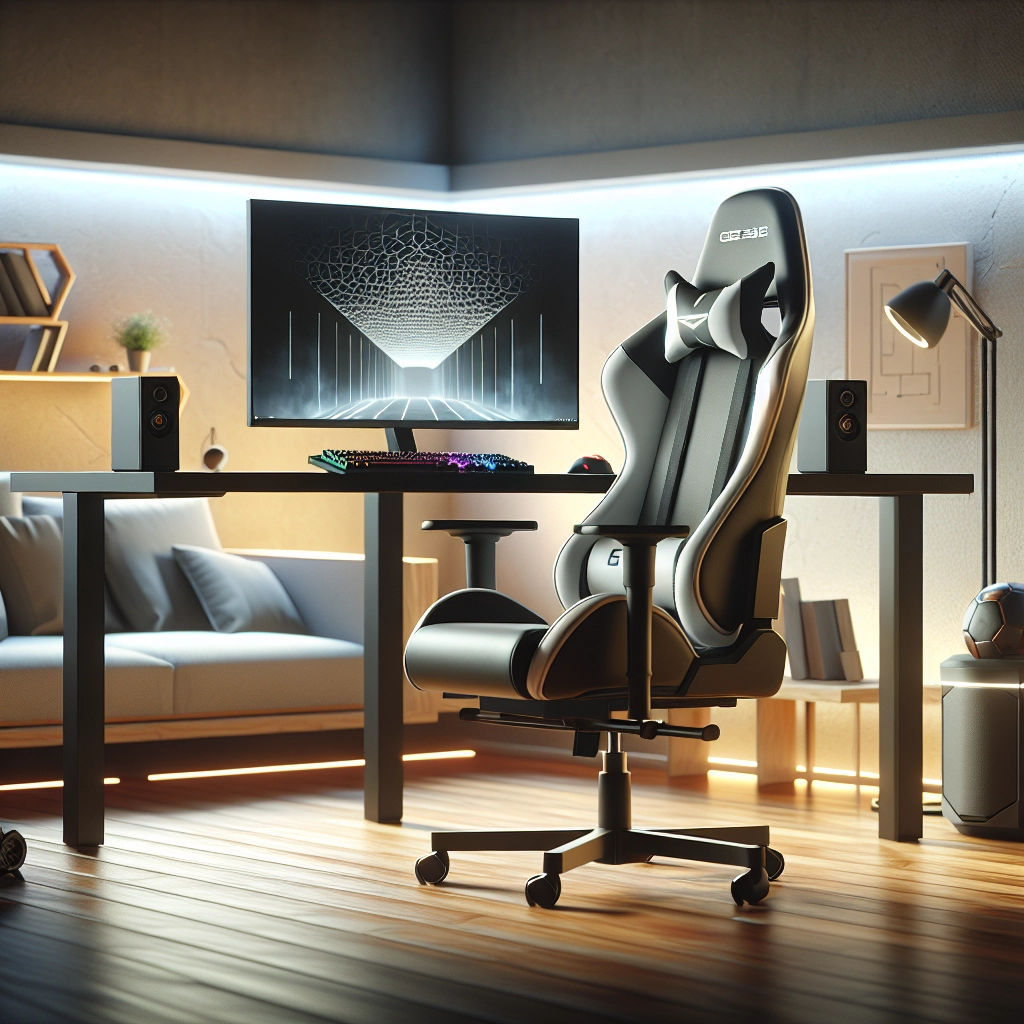 Chaise gaming ergonomique avec posture correcte et écran à hauteur des yeux