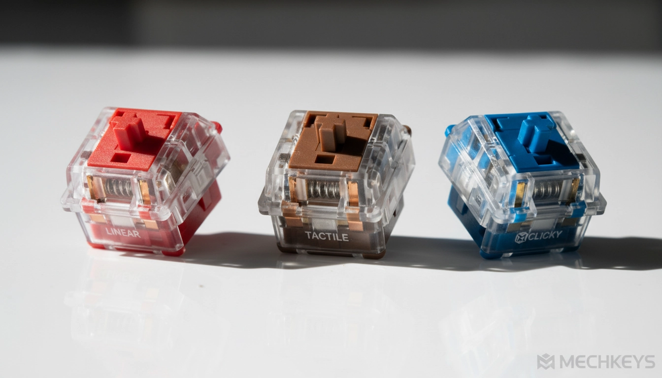 Comparaison des trois types de switches mécaniques pour choisir un clavier gaming adapté