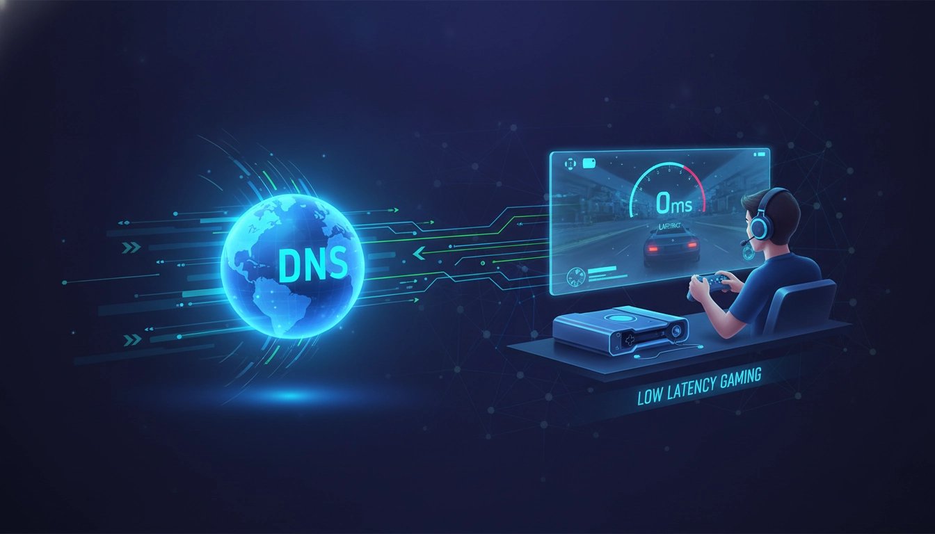 Interface de configuration réseau montrant comment choisir meilleur dns gaming faible latence sur un PC gamer.