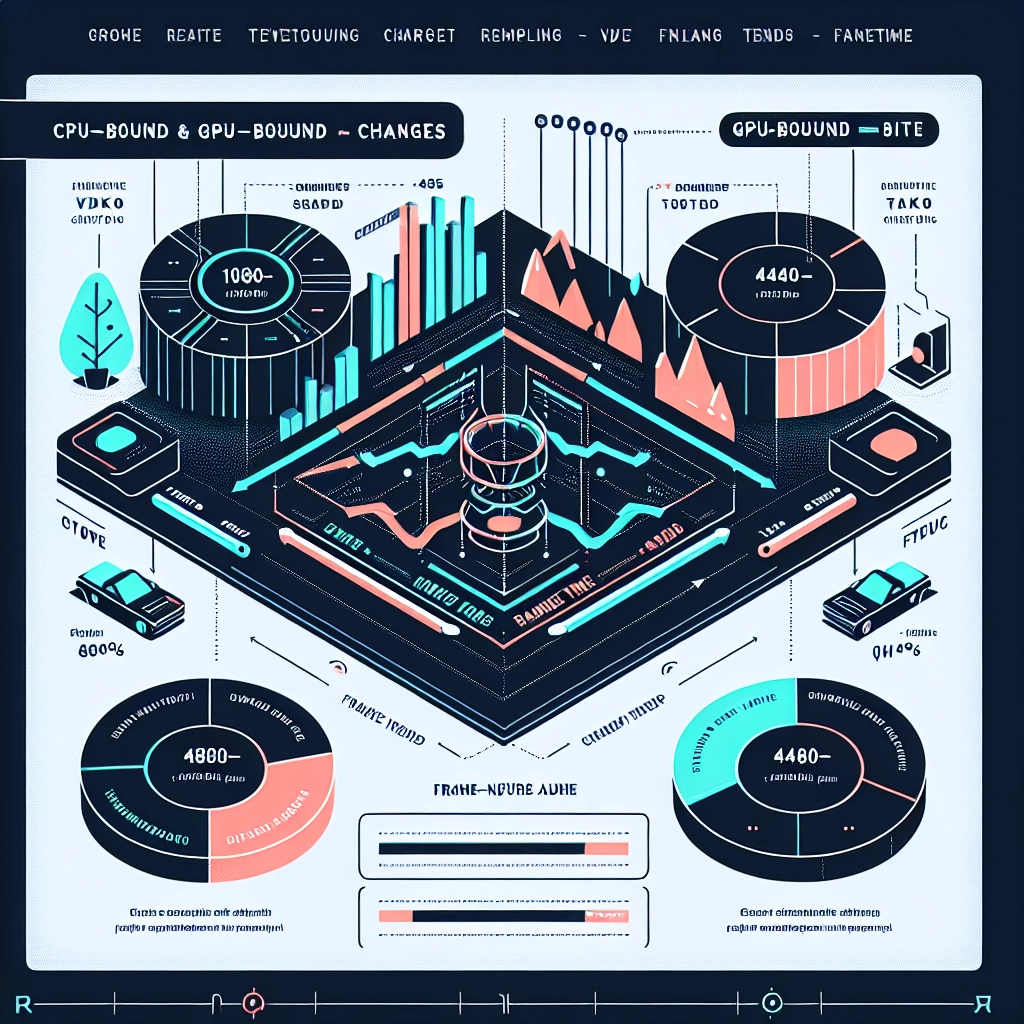 Schéma comparant l’impact CPU et GPU selon 1080p, 1440p et 4K pour le gaming