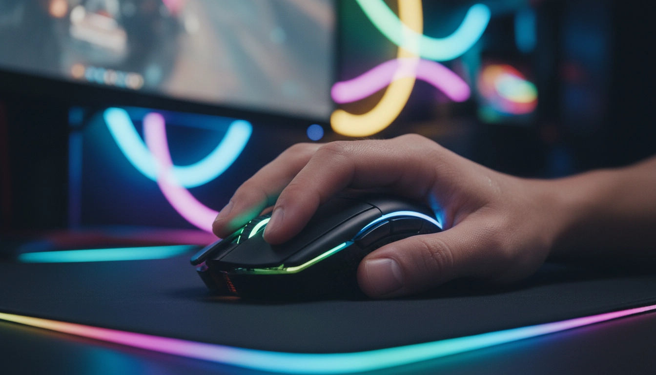 Un joueur appliquant le claw grip pour choisir sa souris gaming par type de prise.