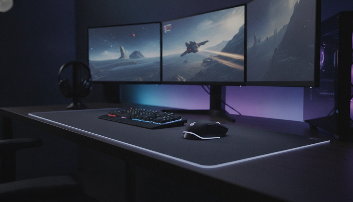 Un joueur professionnel en train de choisir tapis de souris gaming performance pour optimiser son setup.