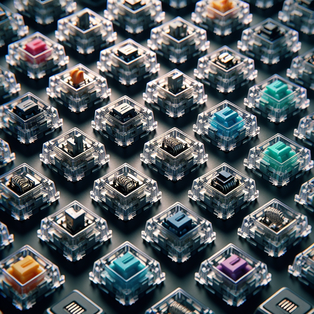 Comparaison visuelle de switches linéaires, tactiles et clicky pour clavier mécanique gaming