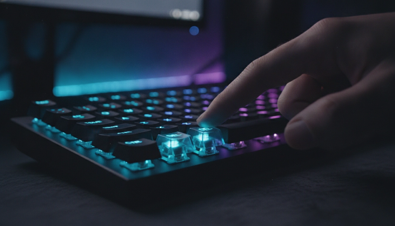 Un joueur appuie sur la touche Suppr de son clavier mécanique pour accéder aux réglages de sa carte mère.