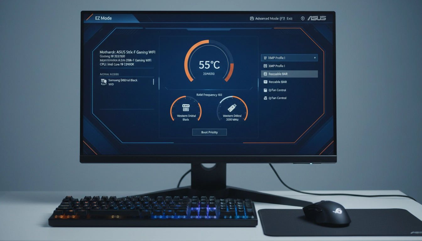 Interface UEFI en mode EZ pour configurer le BIOS lors du premier démarrage d'un PC
