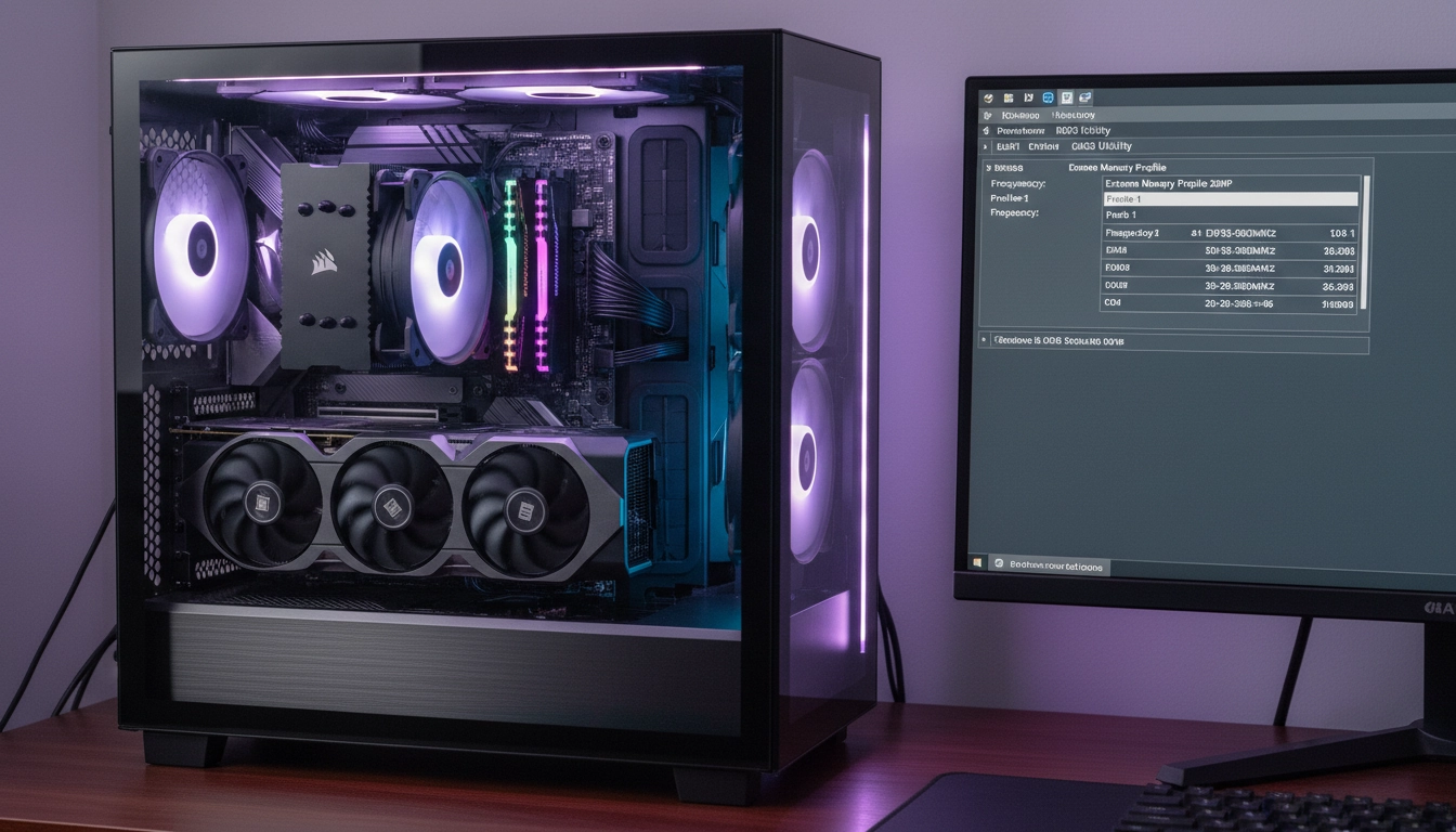 Activation du profil XMP dans le BIOS UEFI pour optimiser la RAM au premier démarrage d'un PC gaming