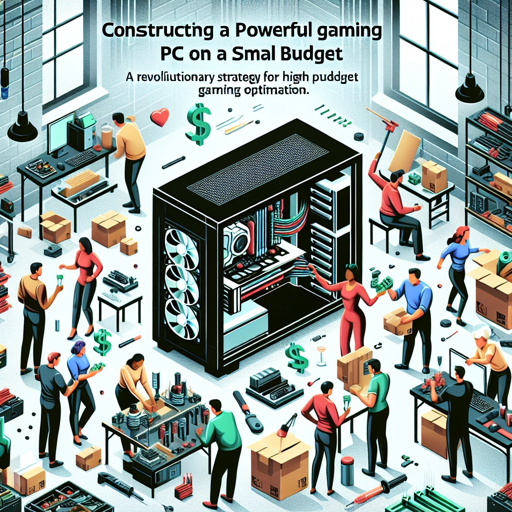 PC gaming performant à petit budget assemblé sur un bureau avec composants essentiels