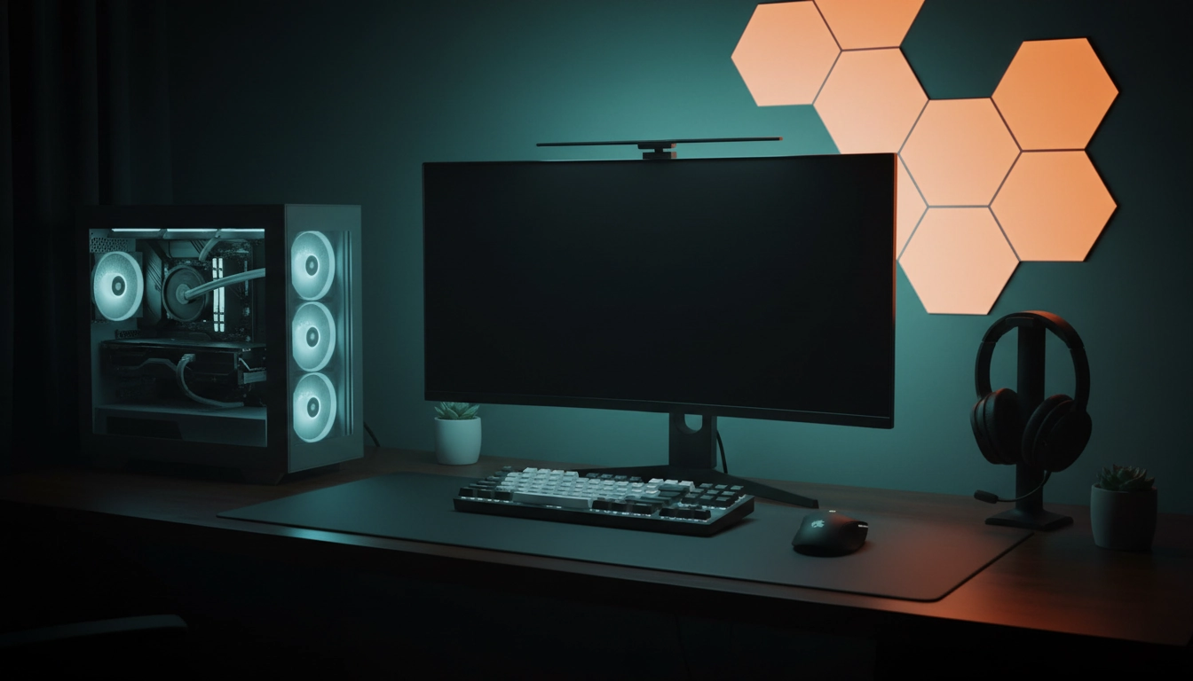 Exemple parfait pour créer ambiance lumineuse immersive setup gaming avec des bandes LED