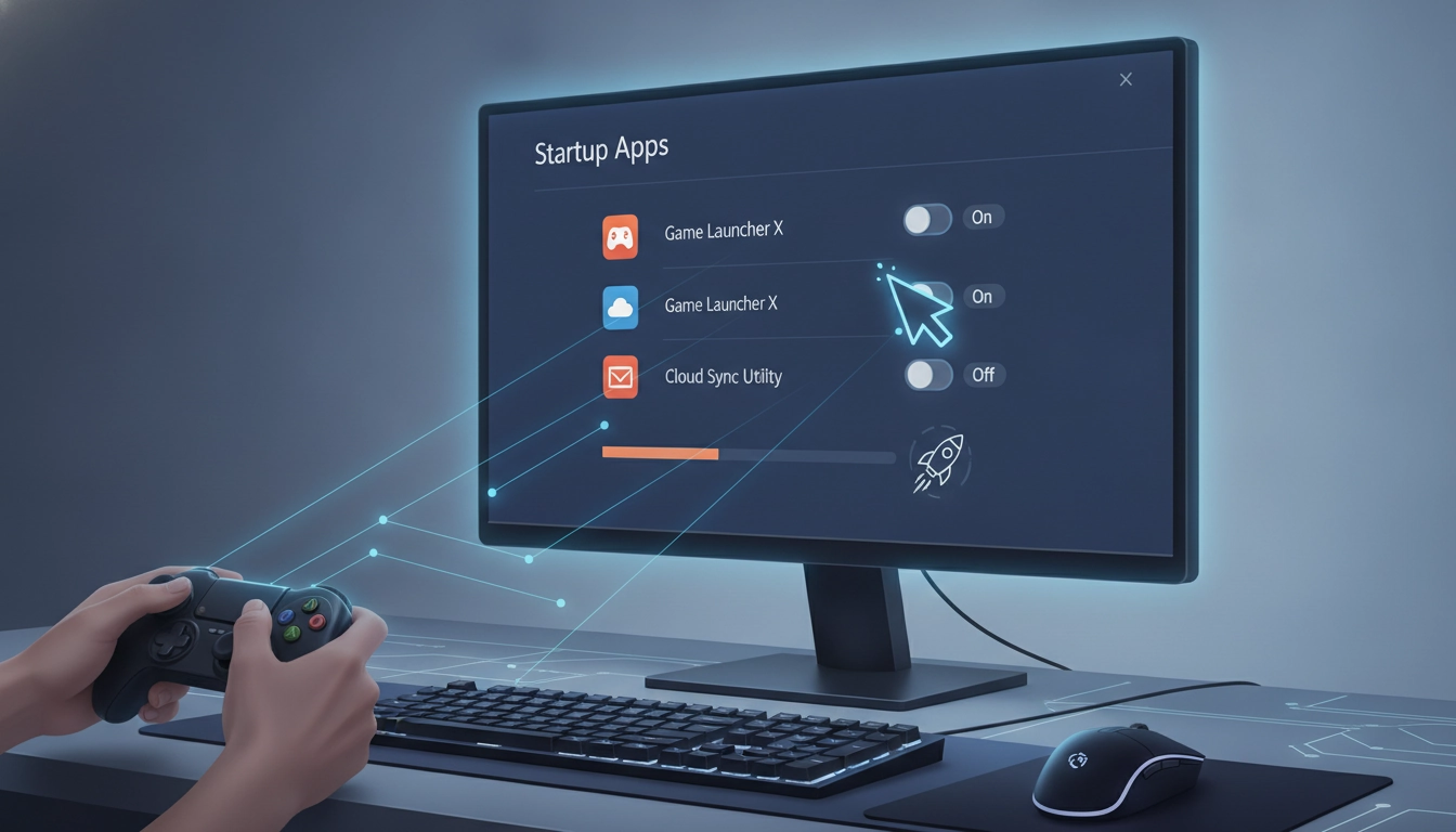 Écran de PC gamer affichant des performances optimales après avoir désactivé les applications inutiles.