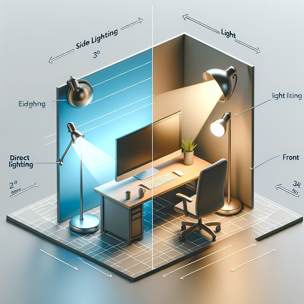 Schéma de placement des lampes pour éviter reflets et éblouissement sur un écran gaming