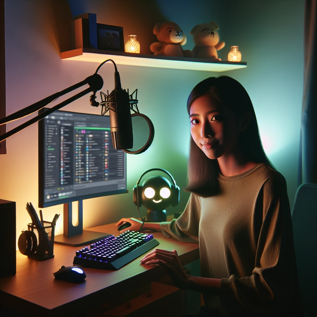 Éclairage pour streaming sur setup gaming avec lumière diffuse et arrière-plan LED doux