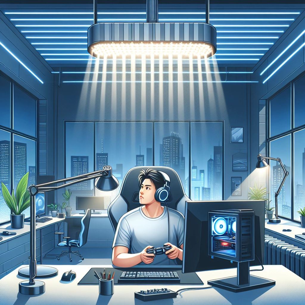 Biais lumineux derrière un écran pour réduire la fatigue oculaire sur un setup gaming