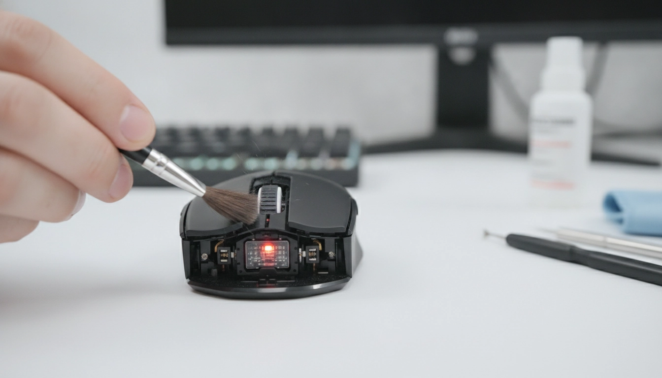 Nettoyage précis du capteur pour prolonger la durée de vie de la souris