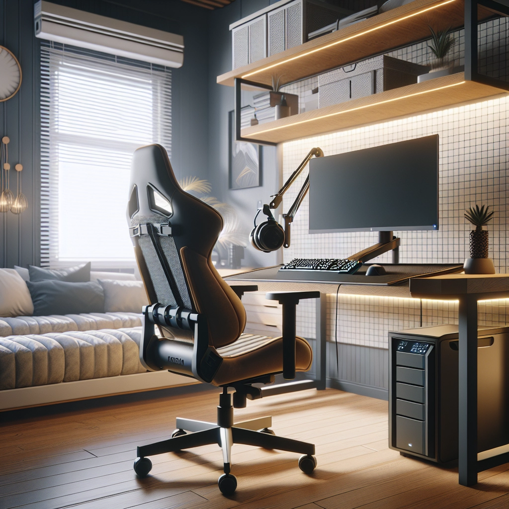 Ergonomie : setup gaming avec écran à hauteur des yeux et chaise réglée