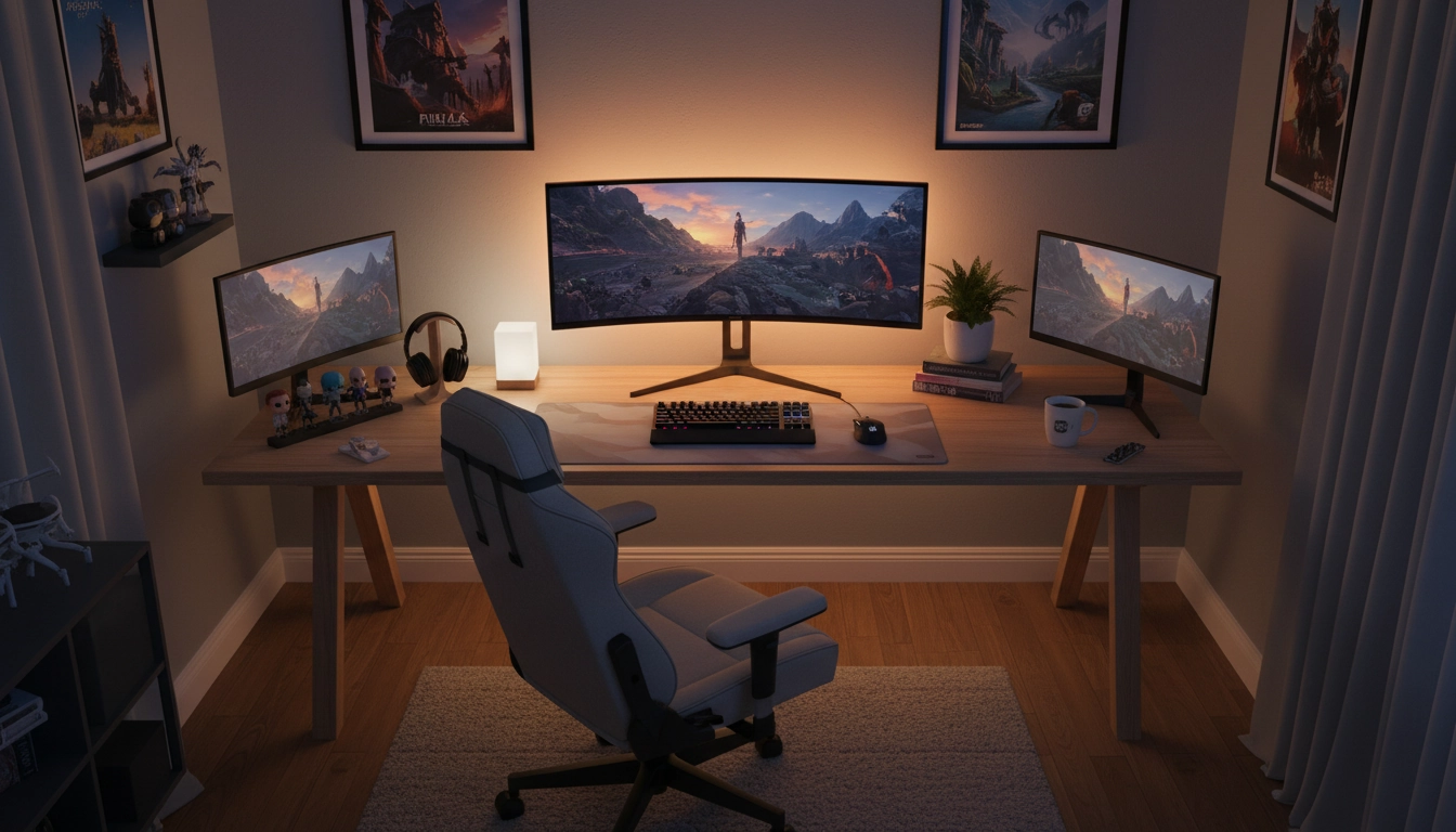 Éclairage bias lighting derrière un écran gaming pour réduire la fatigue oculaire pendant les longues sessions