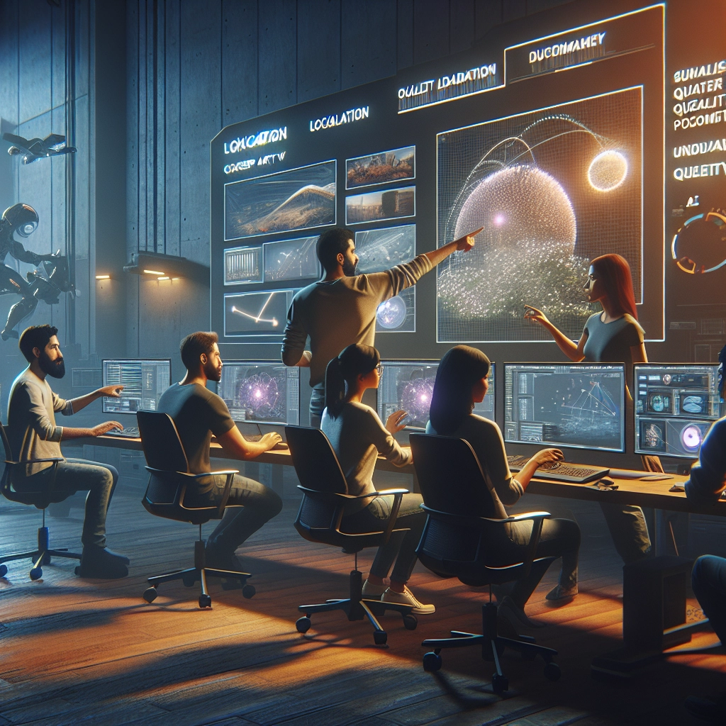 Studio de développement illustrant l’usage de l’IA et l’accélération des workflows dans le gaming