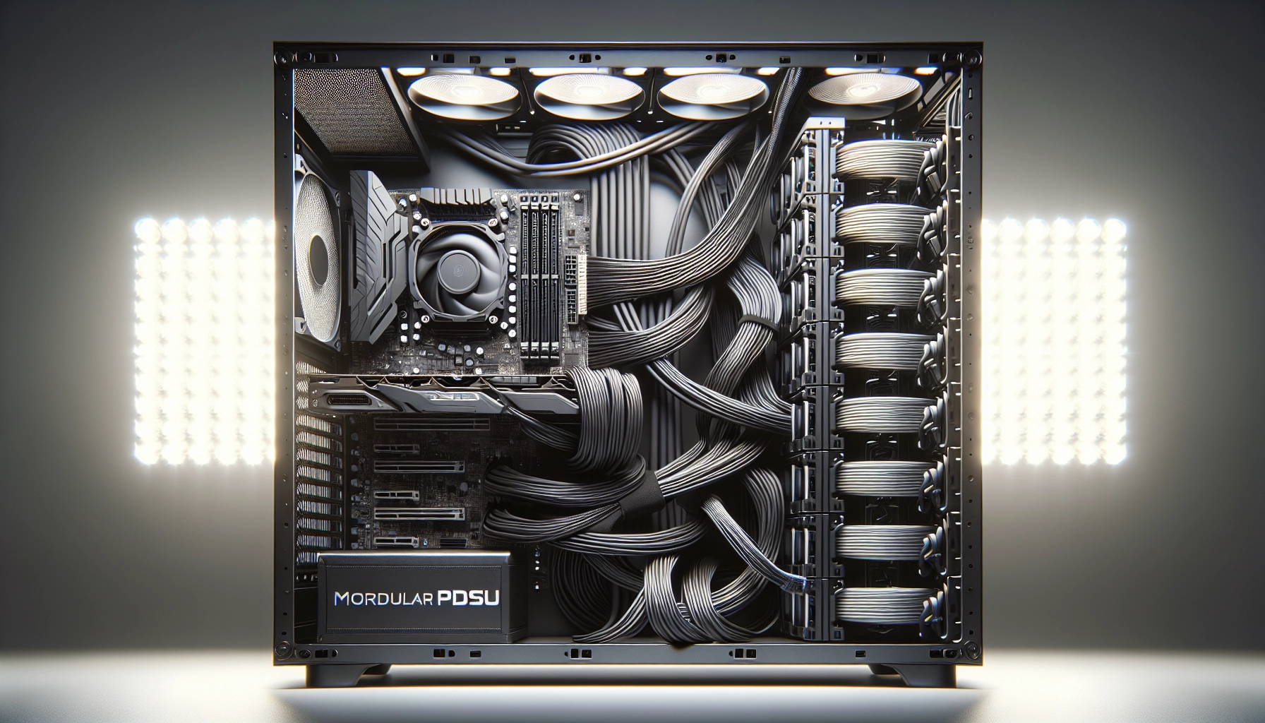 Câblage parfaitement organisé dans un boîtier PC gaming pour une maintenance rapide et efficace