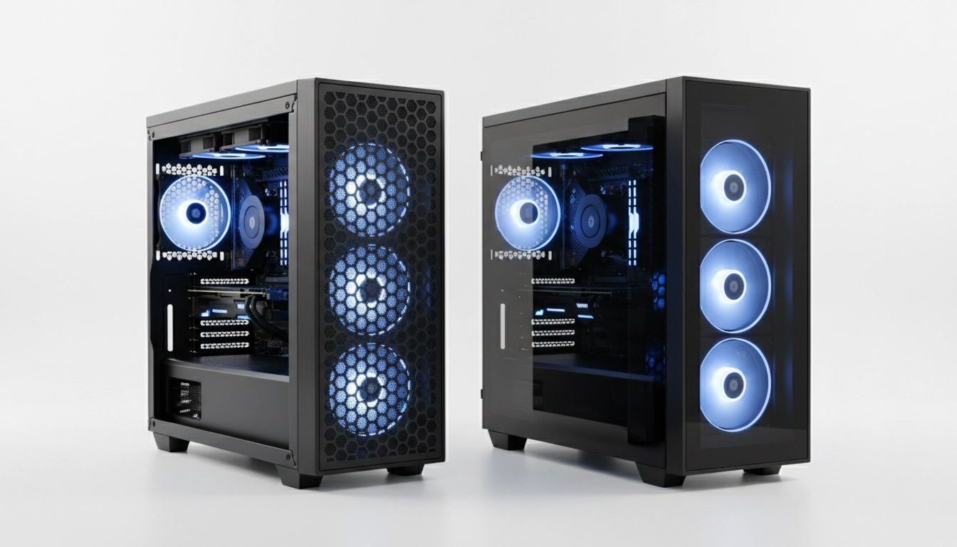 Comparaison boîtier PC mesh et boîtier façade solide pour le flux d'air PC gaming