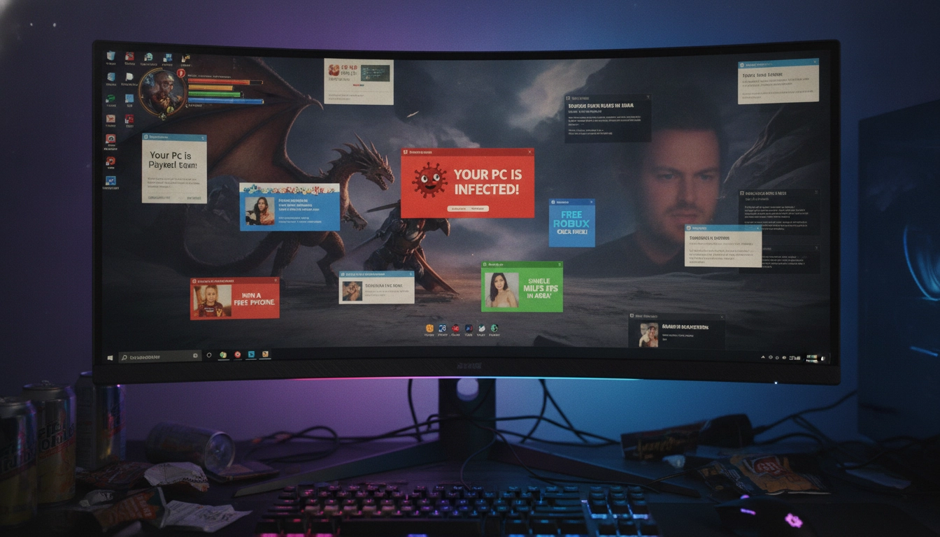 Interface pour gérer notifications assistant concentration windows gaming sur un PC