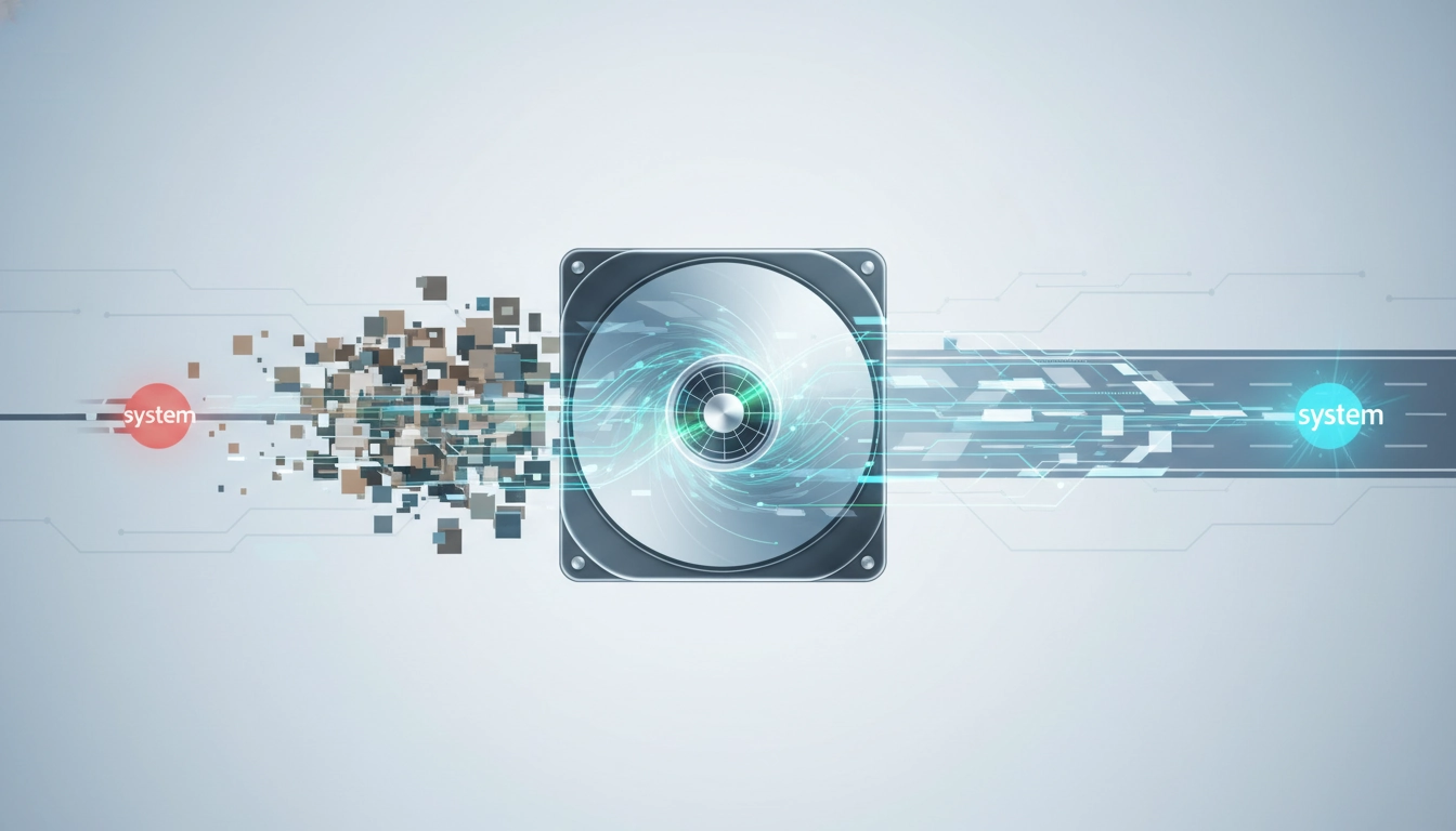 Illustration de la gestion espace disque sur un PC gaming avec des indicateurs de stockage colorés sur écran