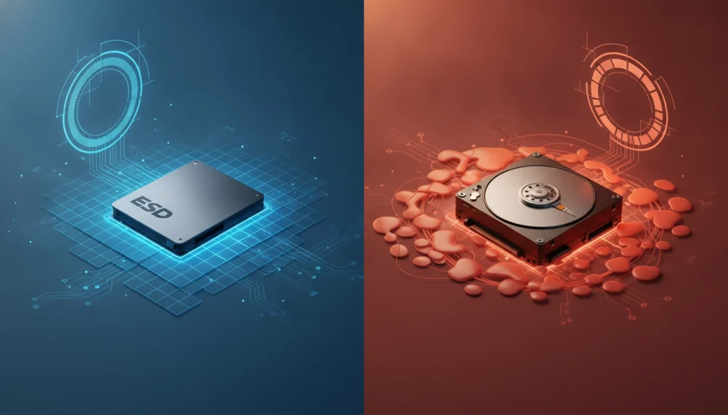 Comparaison visuelle de la gestion espace disque ssd vs hdd à l'intérieur d'un ordinateur