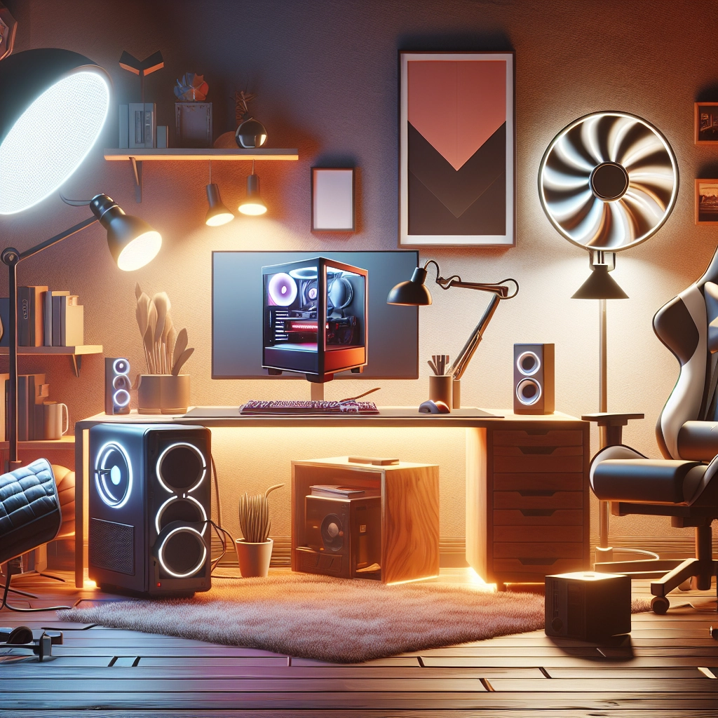 Éclairage anti-fatigue bien positionné derrière un écran pour un setup gaming confortable