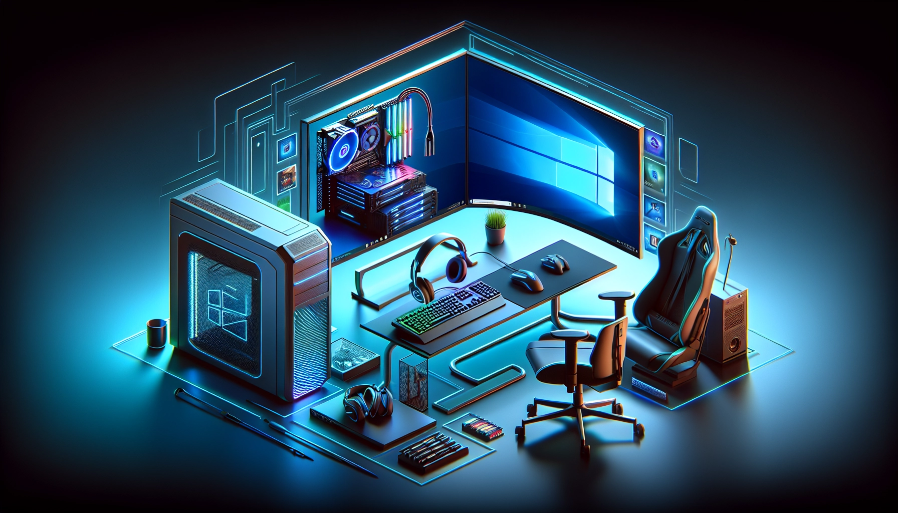 Bureau gaming optimisé sous Windows 11 avec hauts FPS et faible latence