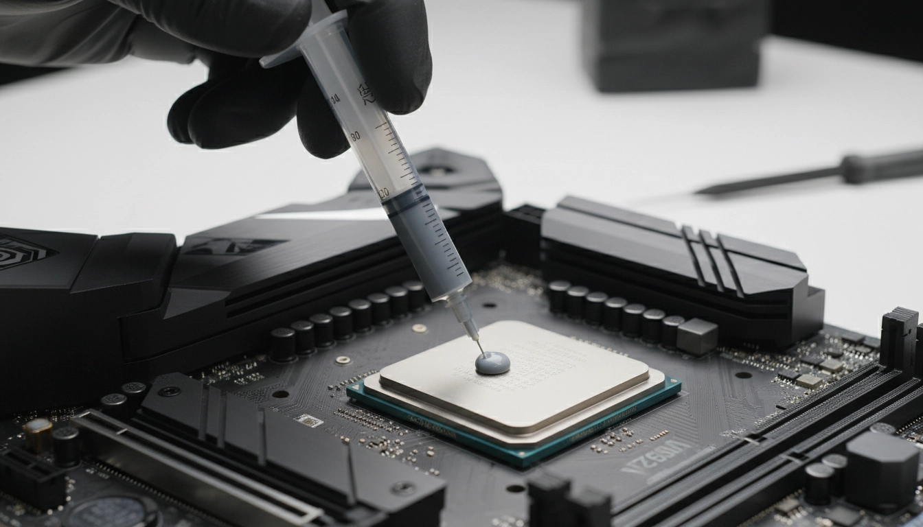 Comment appliquer pâte thermique CPU Intel AMD avec la méthode de la goutte centrale