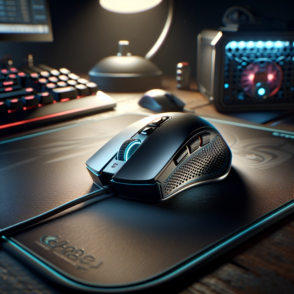 Setup de bureau optimisé pour le guide ultime souris gaming précision avec tapis, patins et surface propres