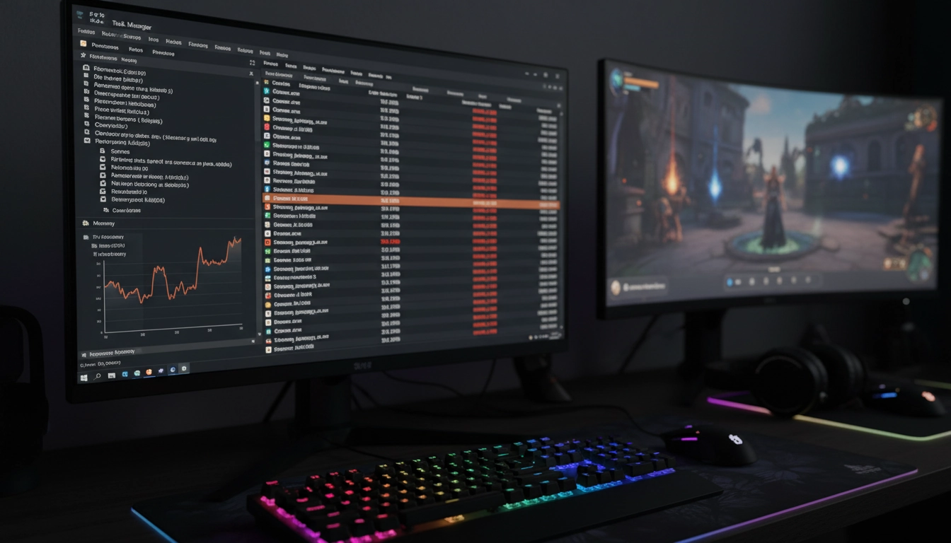 Capture du gestionnaire des tâches Windows montrant des processus gourmands en ressources sur un PC gamer — guide pour identifier et éliminer processus gourmands ressources pc jeu