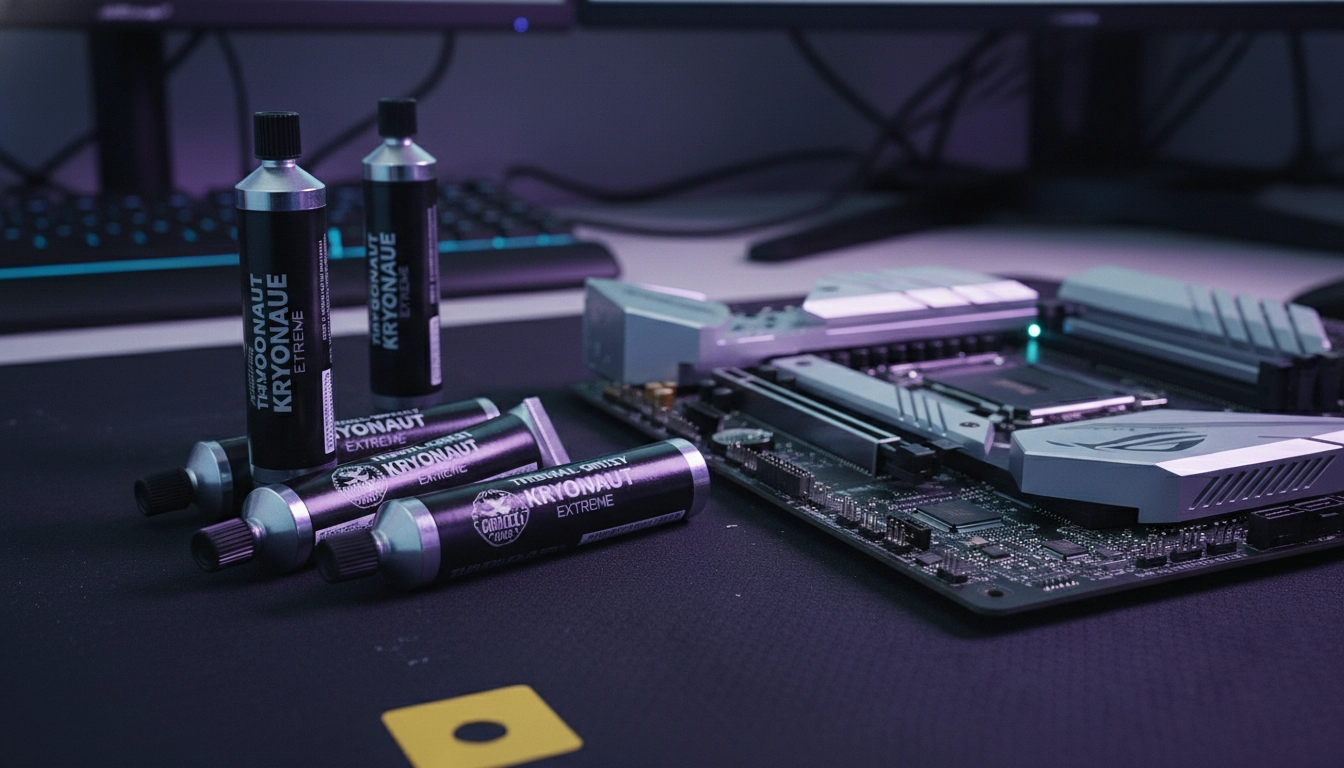 Différents tubes de pâte thermique haut de gamme pour optimiser le refroidissement du PC.