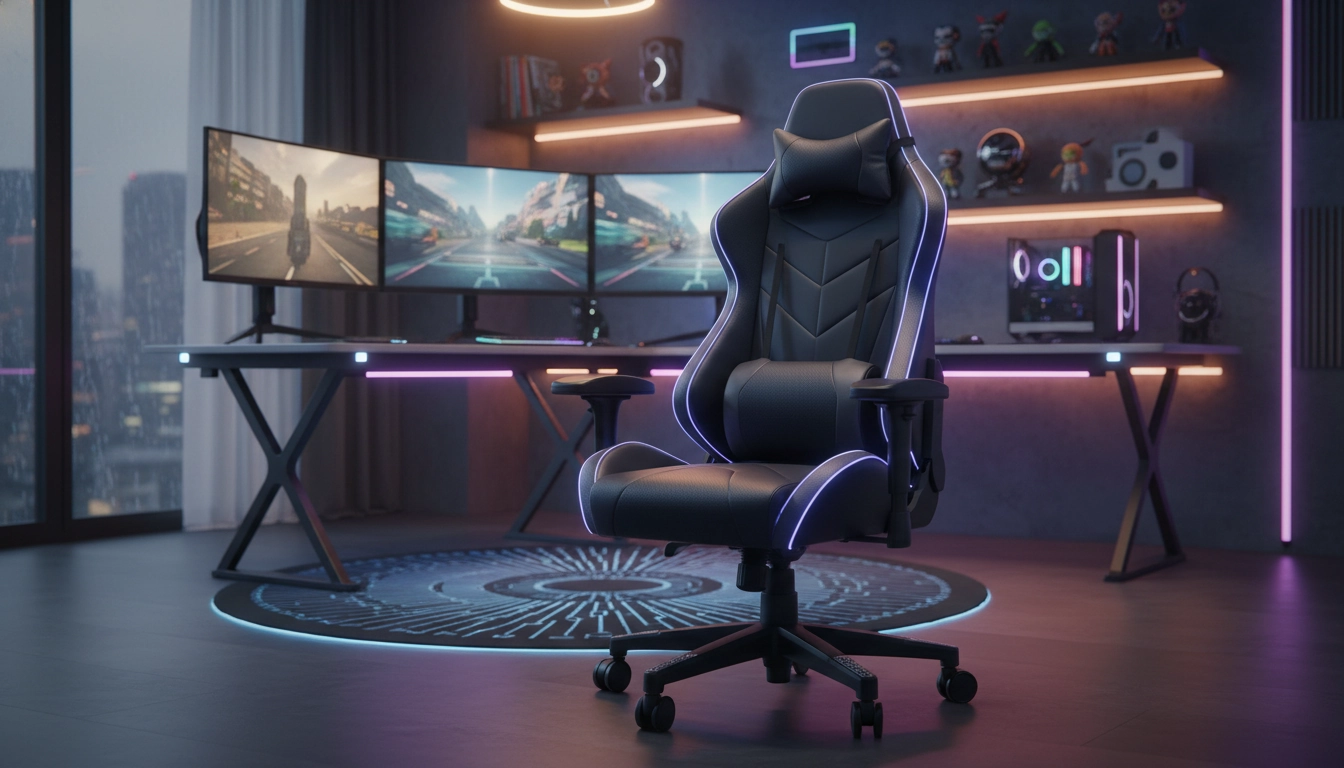 Gros plan sur le support lombaire montrant l'impact siège gaming ergonomique posture.