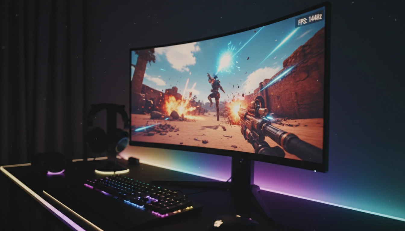 Illustration de l'impact du taux de rafraîchissement sur un écran gaming en pleine partie FPS compétitive