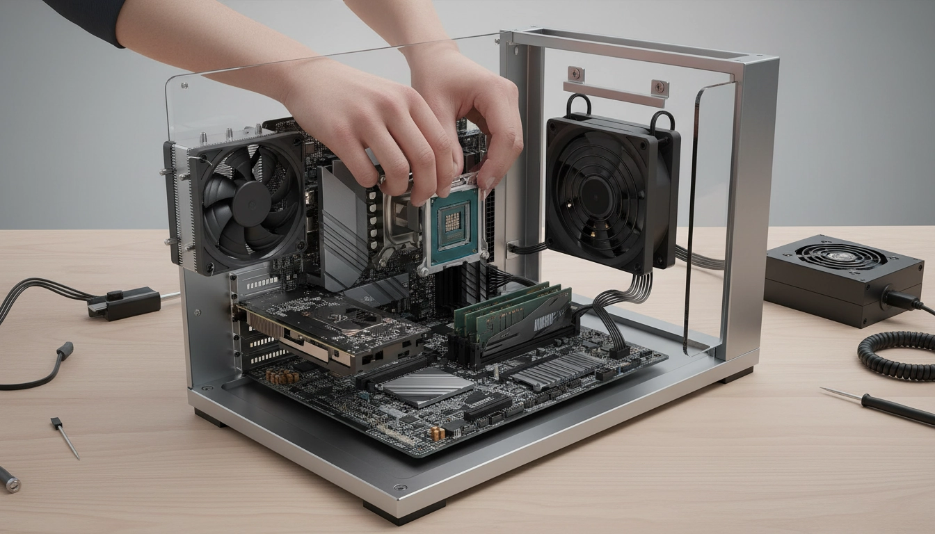 Guide complet pour l'installation carte mère CPU dans un boîtier PC gaming, étapes détaillées pour débutants