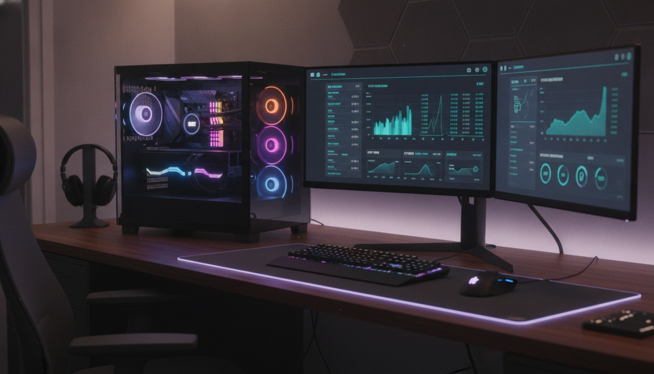 Utilisation efficace des logiciels optimisation jeux en arrière-plan sur un PC gamer puissant.