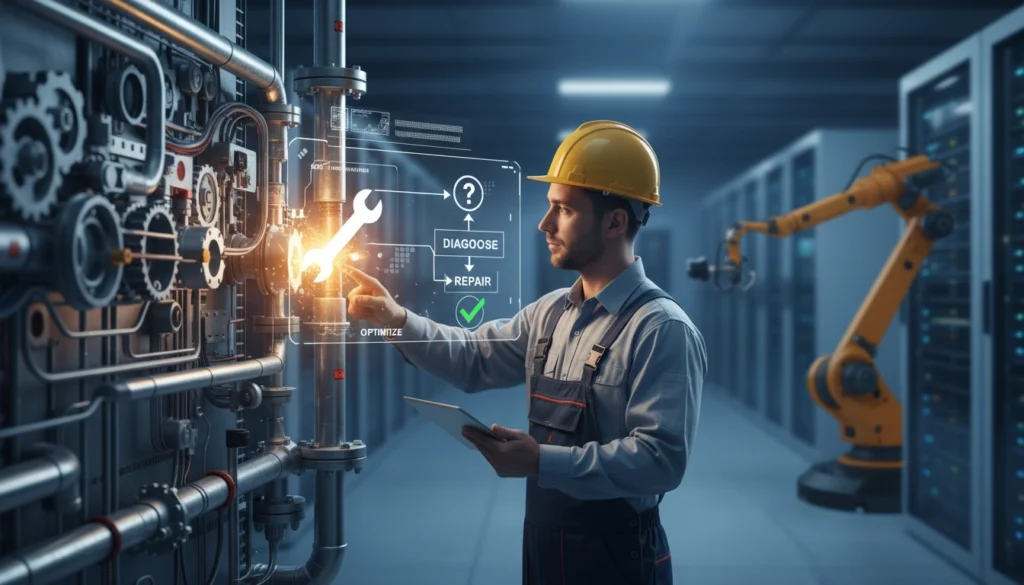 Technicien réalisant une maintenance informatique sur un PC de bureau ouvert