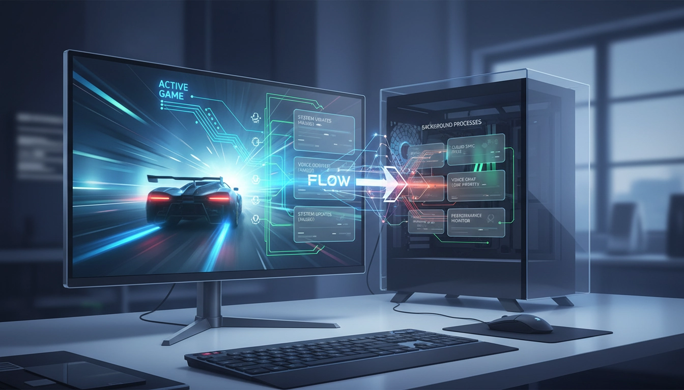 Joueur PC optimisant son système pour maîtriser gestion processus arrière-plan pour gaming