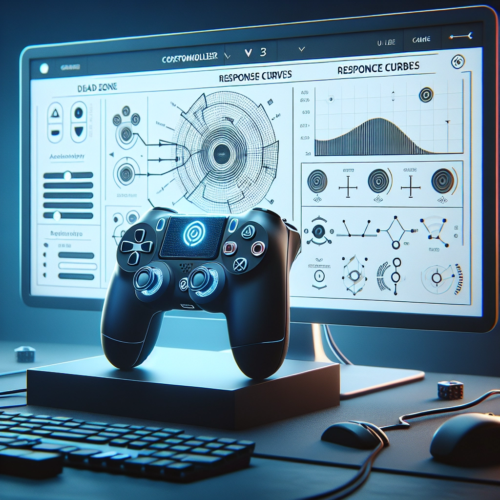 Interface de réglages (dead zones, courbes, gâchettes) pour optimiser une manette gaming personnalisable
