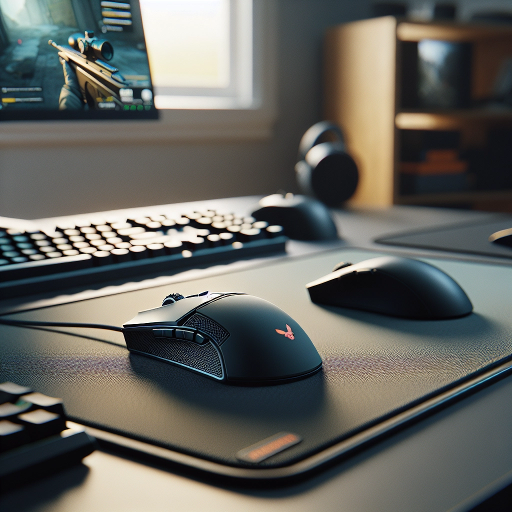 Le meilleur tapis souris gaming mis en situation sur un setup e-sport pour améliorer la précision
