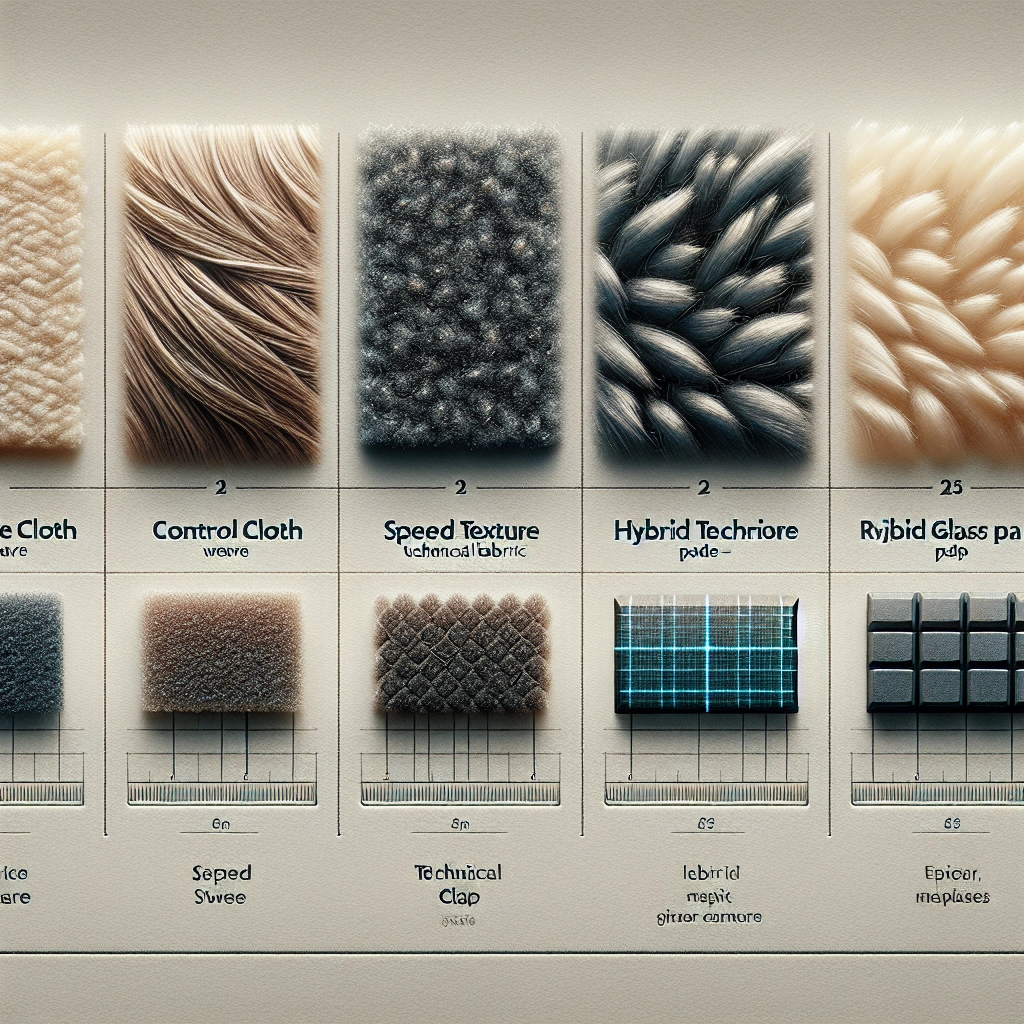 Comparaison visuelle des surfaces de tapis de souris gaming : speed, contrôle et hybride