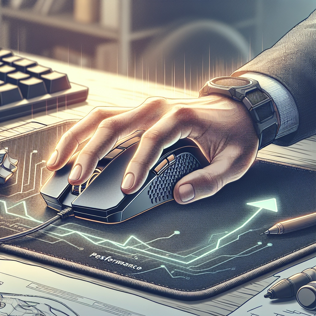 Tapis de souris gaming grand format sur bureau avec souris RGB pour précision et confort