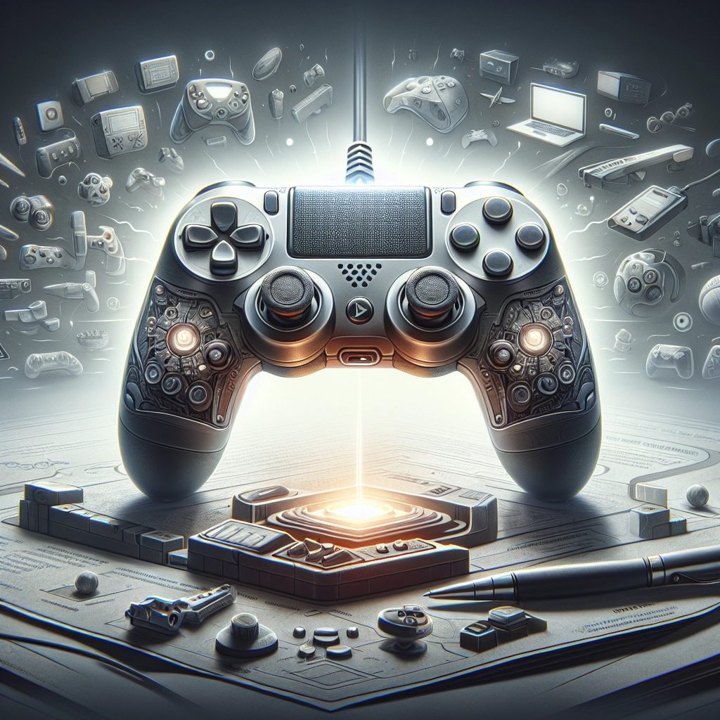 Joueur réglant une manette gaming personnalisable haut de gamme sur PC