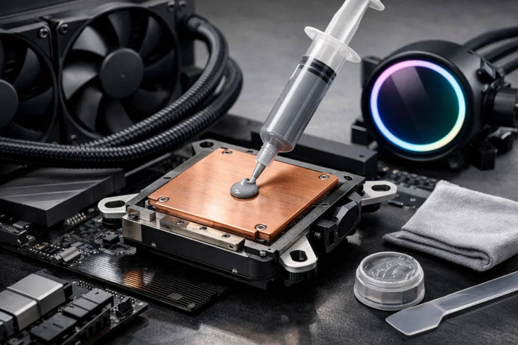 Application efficace de pâte thermique sur un refroidissement liquide AIO avec la meilleure méthode